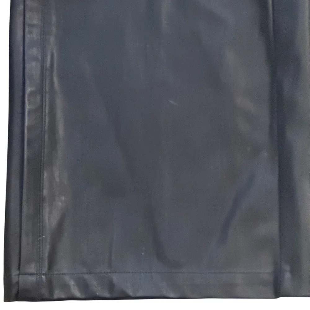 Handless Inc Black Faux Leather Wide Leg‎ Pants High Waisted Seam Detail Size L